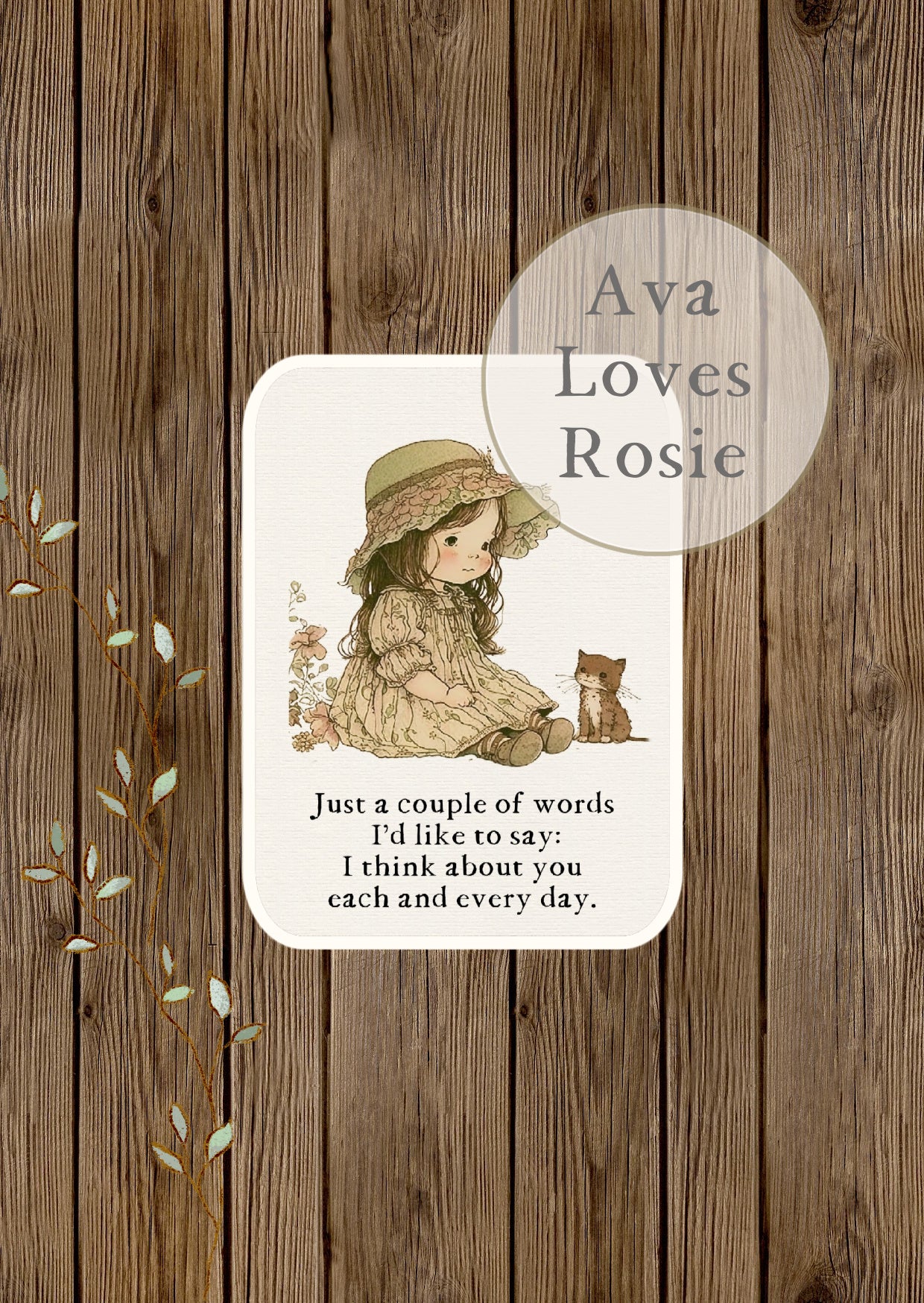 Sweet Little Keepsakes - A7 Size Prints/Cards - I Think About You