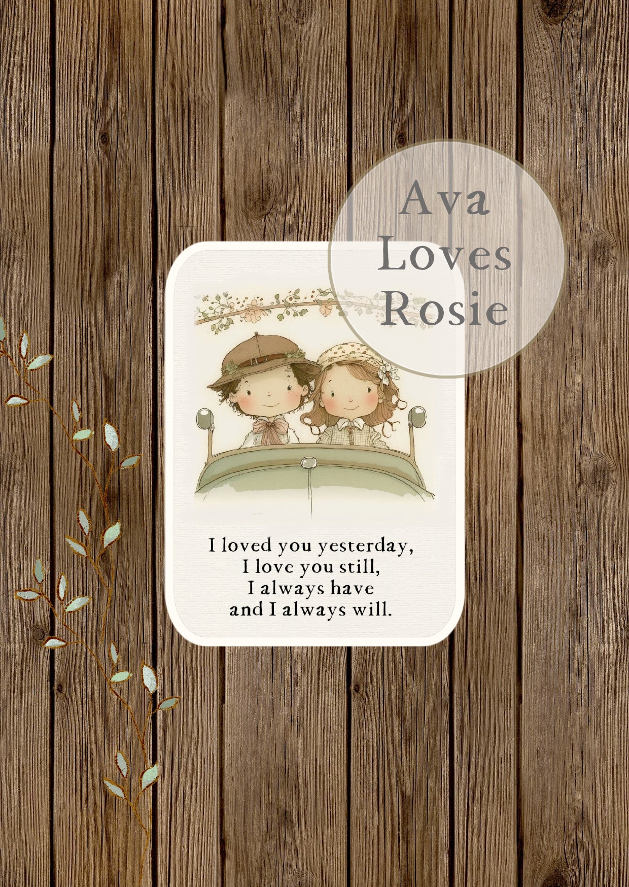 Sweet Little Keepsakes - A7 Size Prints/Cards - I Love You