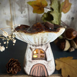 Sweet Little Light-Up Stoneware Mushroom House