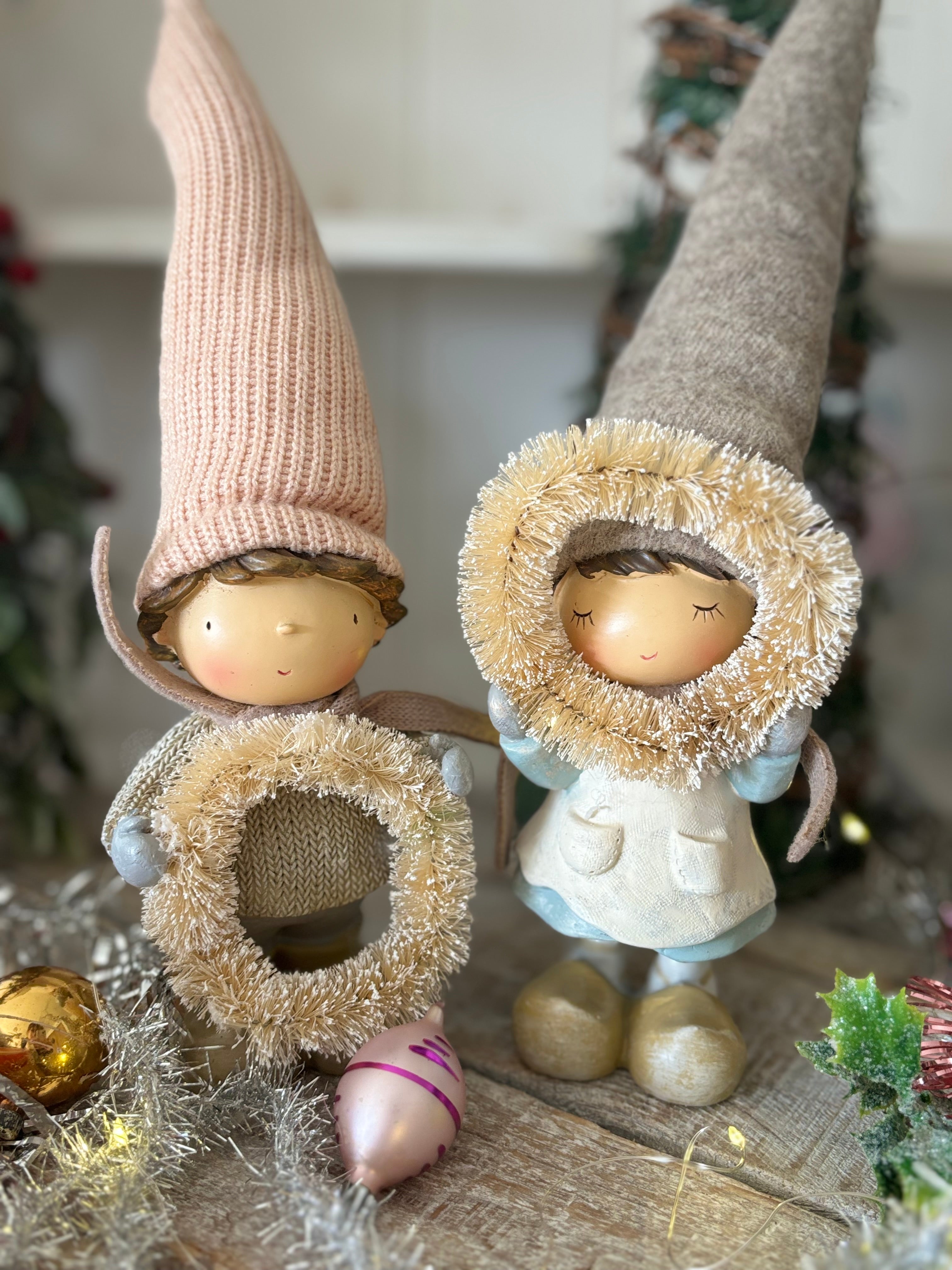 Adorable Pixie Friends With Christmas Wreath