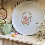 Cute 8” Ceramic Plate - Birdsong and Bluebells Bunny Plate
