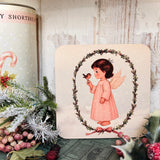 Christmas Cute Coaster - Pink Angel