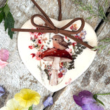 Sweet Little Robin Ceramic Heart - We Do Not Part With Those We Love