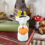 Cute Little Ceramic Mouse With Pumpkin