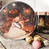 Christmas Tin - Girl and Deer