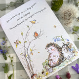 Woodland Whispers - A6 Card: "Love is the thing we can keep forever." said the hedgehog. "Because love has the longest memory of all'