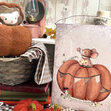 A4 Aluminium Sign - Hurray For Autumn Pumpkin Mouse  - Autumn 25