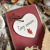Sweet Little Ceramic Heart - Badger - Cosy Season