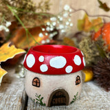 Adorable Toadstool House Tealight Holder