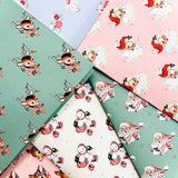 Three Sheets Of Printed Christmas Gift Wrap - Vintage Kitten