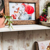 Framed Christmas Postcard - Father Christmas - Margaret Lynes G765