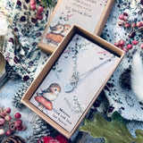 Tiny Light - 925 Sterling Silver T-Bar Sparkling Heart Necklace - Moments Filled With Love Last Forever