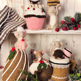 Little Mouse Christmas Bakery - Felt Mouse On Doughnut