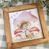 Sweet Mini Rustic Picture - Little Mouse
