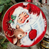 Vintage Inspired Santa Tin