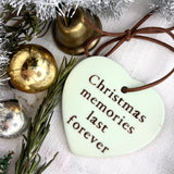 Sweet Little Ceramic Heart -  Christmas Memories Last Forever (Angel and Kitten)