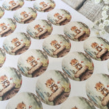 #6 Little Fox Sticker Sheet - 35 Round Stickers