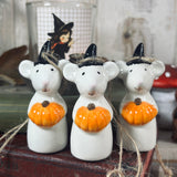 Cute Little Ceramic Mouse With Pumpkin