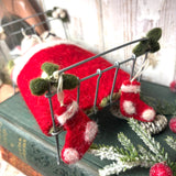 Adorable Little Felt Mice In Bed Decoration