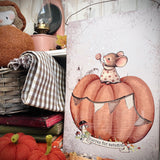 A4 Aluminium Sign - Hurray For Autumn Pumpkin Mouse  - Autumn 25