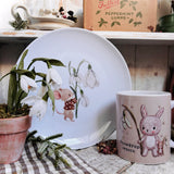Cute 8” Ceramic Plate - Snowdrop Mouse