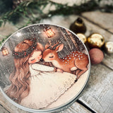 Christmas Tin - Girl and Deer