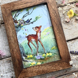 Fawn In Summer Woodland  - Margaret Lynes - Framed Postcard