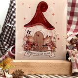 Cute Little Illuminated Toadstool Scene/Lamp - Rectangular - Home Sweet Home - Autumn 25