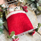 Adorable Little Felt Mice In Bed Decoration