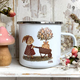 12oz Enamel Mug - Bunny And Lemon Tree