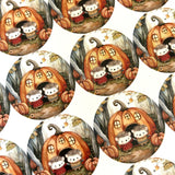 Pumpkin Hedgehogs Sticker Sheet - 35 Round Stickers