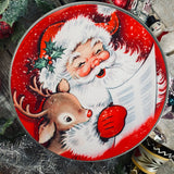 Vintage Inspired Santa Tin