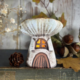 Sweet Little Light-Up Stoneware Mushroom House