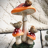 Robins And Toadstool Ornament