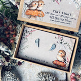 Tiny Light - 925 Sterling Silver  Earrings -Angel Wing Earrings - Love Is Always With Us