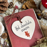 Sweet Little Ceramic Heart - Squirrel - Hot Chocolate Season