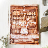 A5 Wooden Picture Board - Baking Bunny