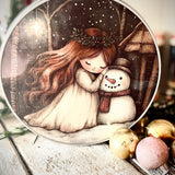 Christmas Tin - Angel and Snowman