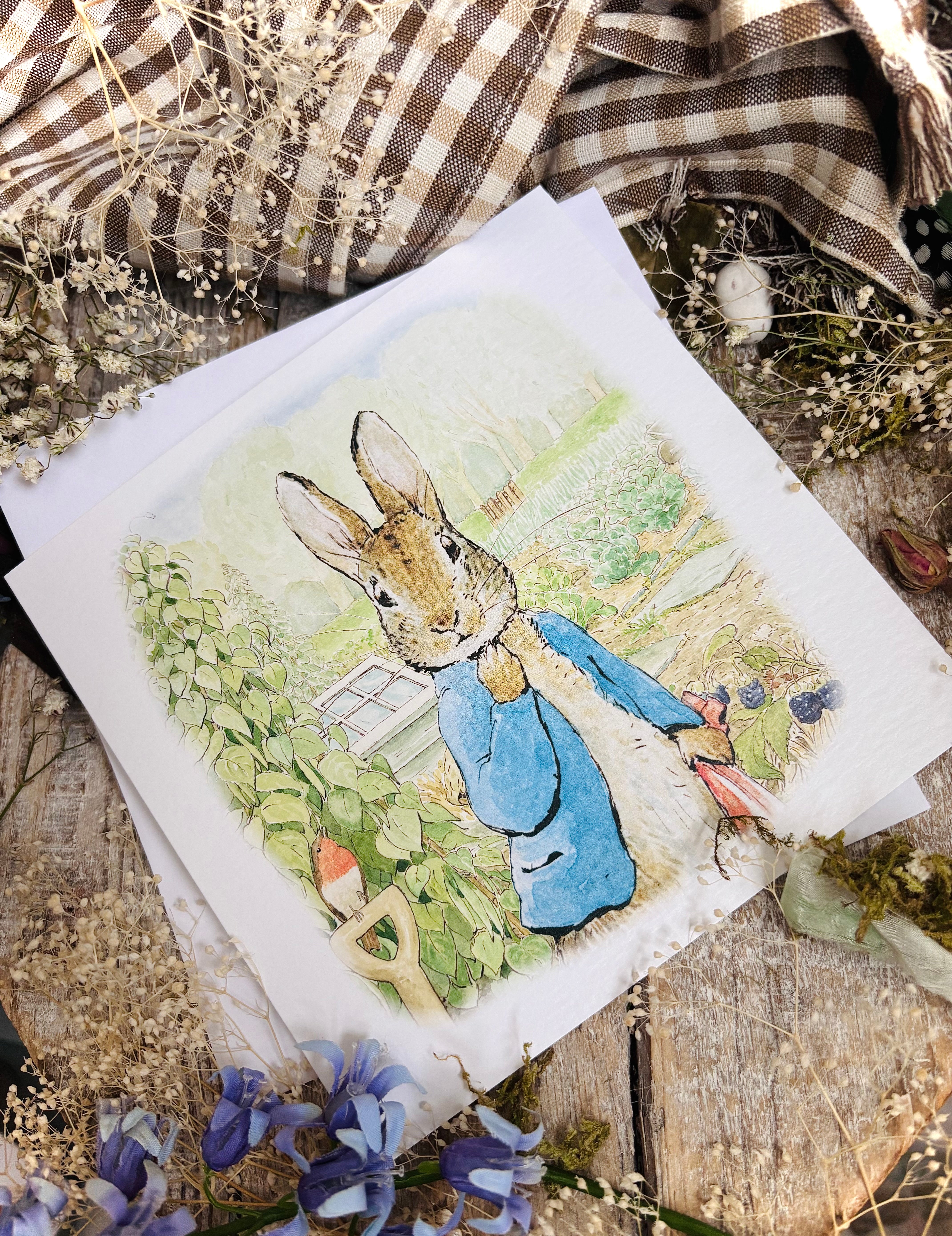 Beatrix Potter - Peter Rabbit In The Garden Greetings Card KWH047 – Ava ...