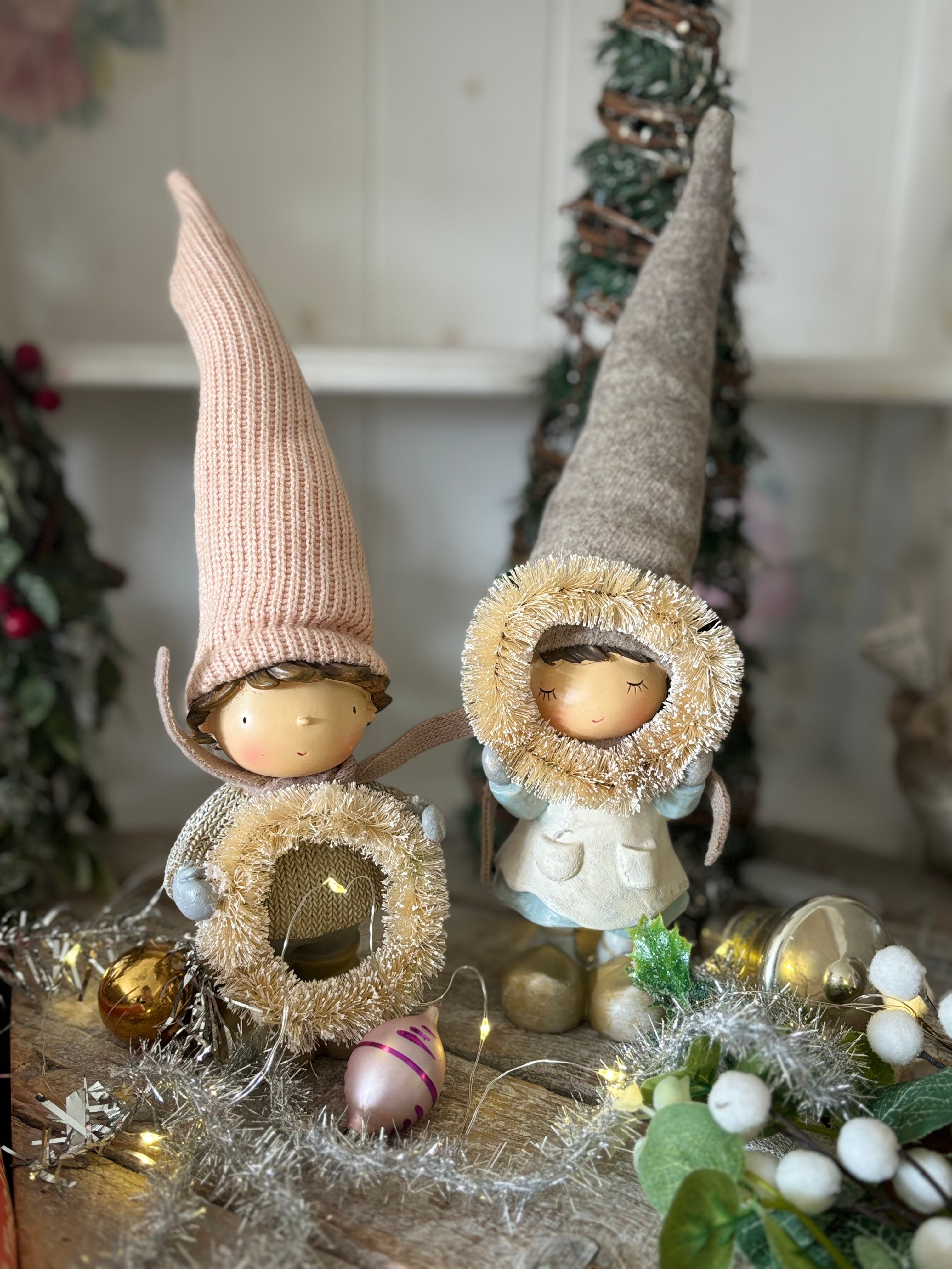 Adorable Pixie Friends With Christmas Wreath