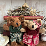 Adorable Little Mouse With Red Gingham Skirt & Hand Knitted Jumper (Mini)