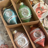 Vintage Style Baubles - Box Of Four - Pastel Hues