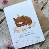Cat Wishes - A6 Card- Sit With The Cat And Drink Tea