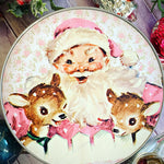 Pink Santa Vintage Inspired Tin