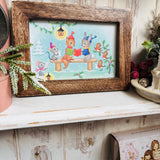 Framed Christmas Postcard - Carol Singers - Mary Adair R691