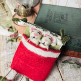 Adorable Little Felt Mice In Bed Decoration