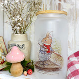 Glass Tumbler With Bamboo Lid And Straw - On The River - Foxwood Tales
