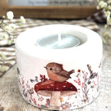 Sweet Little Ceramic Tea Light Holder - Robin