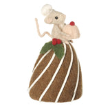 Little Mouse Christmas Bakery - Felt Mouse on Christmas Pudding