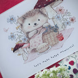 Little Hedgehog - Let’s Make Happy Memories - Glass Chopping/Serving Board